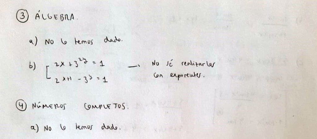 ¿Por qué no se da todo el temario de Matemáticas?